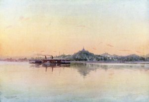Express Steamer Passing Sagaing by Robert George Talbot Kelly